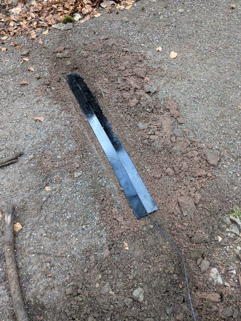 trailpulse Zählmatte – flacher Sensor auf einem Schotterweg